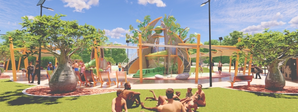 Destination Splashpark Design with Slides and theming